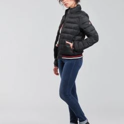 Vêtements Femme Doudounes Superdry FUJI BOMBER Noir -Manteaux Soldes Magasin 19858254 500 C
