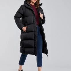 Vêtements Femme Doudounes Superdry STUDIOS LONGLINE DUVET COAT Noir -Manteaux Soldes Magasin 19858256 500 C