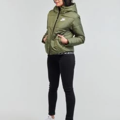 Vêtements Femme Doudounes Nike W NSW TF RPL CLASSIC TAPE JKT Kaki / Noir / Blanc -Manteaux Soldes Magasin 19900509 500 C