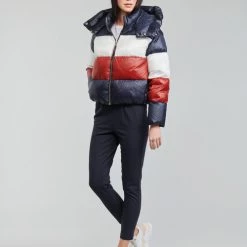 Vêtements Femme Doudounes Tommy Hilfiger COLORBLOCK DWN PUFFER JKT Multicolore -Manteaux Soldes Magasin 19913973 500 C