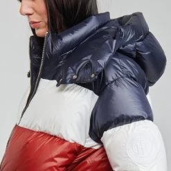 Vêtements Femme Doudounes Tommy Hilfiger COLORBLOCK DWN PUFFER JKT Multicolore -Manteaux Soldes Magasin 19913973 500 E