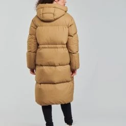 Vêtements Femme Doudounes Tommy Hilfiger NYLON DOWN PUFFER MAXI COAT Camel -Manteaux Soldes Magasin 19913975 500 D