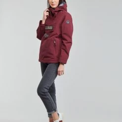 Vêtements Femme Parkas Napapijri RAINFOREST POCKET Bordeaux -Manteaux Soldes Magasin 19934955 500 C