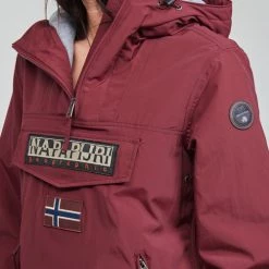Vêtements Femme Parkas Napapijri RAINFOREST POCKET Bordeaux -Manteaux Soldes Magasin 19934955 500 E