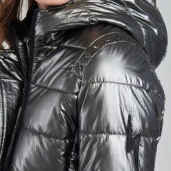 Vêtements Femme Doudounes Ikks BETHANY Argent -Manteaux Soldes Magasin 20009778 500 E