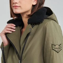 Vêtements Femme Parkas Ikks FRELIN Kaki -Manteaux Soldes Magasin 20009810 500 E