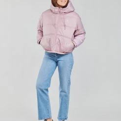 Vêtements Femme Doudounes Converse EMBROIDERED STAR CHEVRON SHORT PUFFER JACKET Violet -Manteaux Soldes Magasin 20029167 500 C