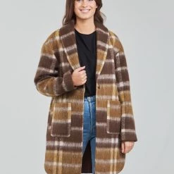 VĂȘtements Femme Manteaux Esprit CHECK COAT Marron