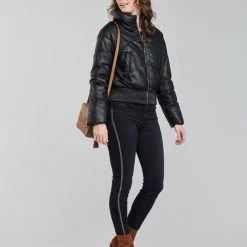 Vêtements Femme Doudounes Liu Jo WF1270 Noir -Manteaux Soldes Magasin 20057718 500 C