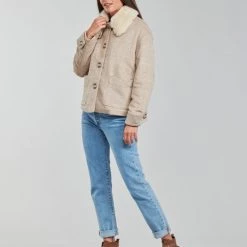 Vêtements Femme Manteaux Naf Naf AMORINO Beige 9 Vêtements Femme Manteaux Naf Naf AMORINO Beige -Manteaux Soldes Magasin 20084447 500 C