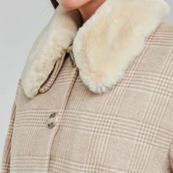 Vêtements Femme Manteaux Naf Naf AMORINO Beige 11 Vêtements Femme Manteaux Naf Naf AMORINO Beige -Manteaux Soldes Magasin 20084447 500 E