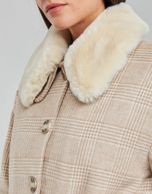 Vêtements Femme Manteaux Naf Naf AMORINO Beige 7 Vêtements Femme Manteaux Naf Naf AMORINO Beige – Image 5