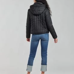 Vêtements Femme Doudounes G-Star Raw MEEFIC VERTICAL QUILTED JACKET Noir -Manteaux Soldes Magasin 20099931 500 D
