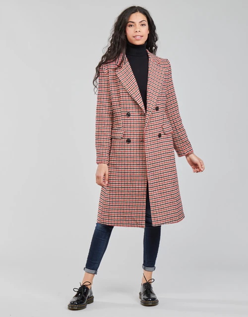 Vêtements Femme Manteaux Betty London PIVENE Noir / Rouge 3 Vêtements Femme Manteaux Betty London PIVENE Noir / Rouge