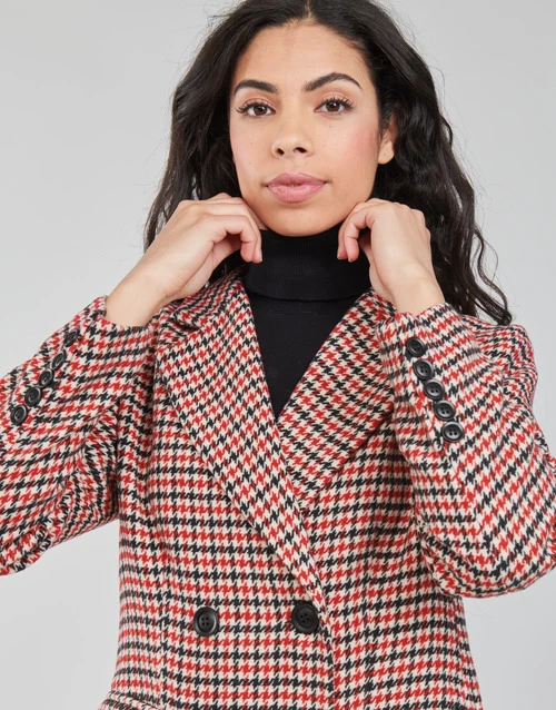 Vêtements Femme Manteaux Betty London PIVENE Noir / Rouge 7 Vêtements Femme Manteaux Betty London PIVENE Noir / Rouge – Image 5