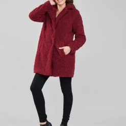 Vêtements Femme Manteaux Noisy May NMGABI Bordeaux -Manteaux Soldes Magasin 20143806 500 C