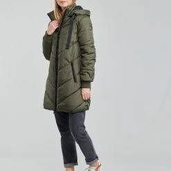 Vêtements Femme Doudounes JDY JDYSKYLAR Kaki -Manteaux Soldes Magasin 20406018 500 C