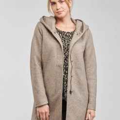 VĂȘtements Femme Manteaux Only ONLSEDONA Marron