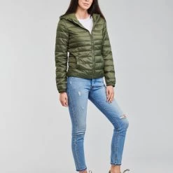 Vêtements Femme Doudounes Only ONLTAHOE Kaki -Manteaux Soldes Magasin 20417121 500 C
