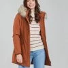 Vêtements Femme Parkas Only ONLKATY Brique -Manteaux Soldes Magasin 20417125 500 B