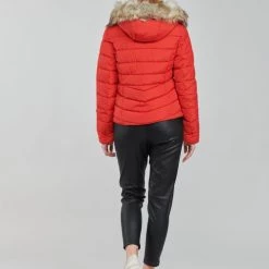 Vêtements Femme Doudounes Only ONLNEWELLAN Rouge -Manteaux Soldes Magasin 20417129 500 D