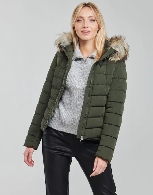 Vêtements Femme Doudounes Only ONLNEWELLAN Kaki 4 Vêtements Femme Doudounes Only ONLNEWELLAN Kaki – Image 2