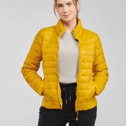 Vêtements Femme Doudounes Only ONLNEWTAHOE Jaune -Manteaux Soldes Magasin 20417156 500 B