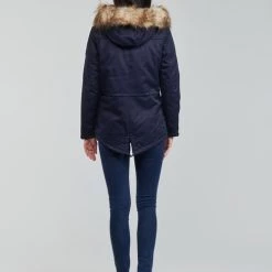 Vêtements Femme Parkas Only ONLKATIE Marine -Manteaux Soldes Magasin 20417165 500 D