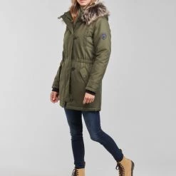 Vêtements Femme Parkas Only ONLIRIS Kaki -Manteaux Soldes Magasin 20417170 500 C