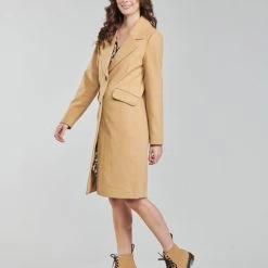 Vêtements Femme Manteaux Only ONLLOUIE Camel -Manteaux Soldes Magasin 20417182 500 C