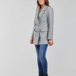 Vêtements Femme Manteaux Only ONLVICTORIA Gris -Manteaux Soldes Magasin 20417192 500 C