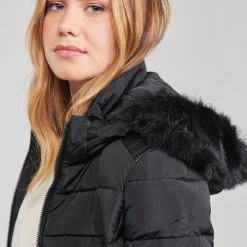 Vêtements Femme Doudounes Moony Mood PABRIES Noir -Manteaux Soldes Magasin 20446242 500 E