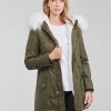 Vêtements Femme Parkas Yurban PEDRO Kaki -Manteaux Soldes Magasin 20476262 500 B
