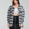 Vêtements Femme Manteaux Yurban PENAI Noir / Blanc -Manteaux Soldes Magasin 20614467 500 B
