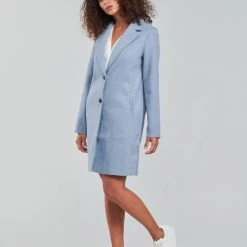 Vêtements Femme Manteaux Only ONLCARRIE BONDED Bleu -Manteaux Soldes Magasin 20629642 500 C