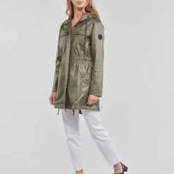 Vêtements Femme Parkas One Step DRISS Vert -Manteaux Soldes Magasin 20804614 500 C