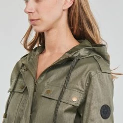 Vêtements Femme Parkas One Step DRISS Vert -Manteaux Soldes Magasin 20804614 500 E