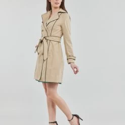Vêtements Femme Trenchs Naf Naf BIAISA Beige -Manteaux Soldes Magasin 21098165 500 C