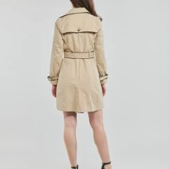 Vêtements Femme Trenchs Naf Naf BIAISA Beige -Manteaux Soldes Magasin 21098165 500 D