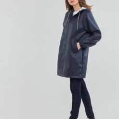 Vêtements Femme Parkas Petit Bateau BAHINI Marine -Manteaux Soldes Magasin 21144781 500 C