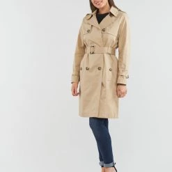 Vêtements Femme Trenchs Esprit BCI F LL Trench Beige -Manteaux Soldes Magasin 21238016 500 C
