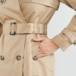 Vêtements Femme Trenchs Esprit BCI F LL Trench Beige -Manteaux Soldes Magasin 21238016 500 E
