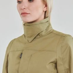 Vêtements Femme Trenchs G-Star Raw SLIM MINOR TRENCH Kaki clair -Manteaux Soldes Magasin 21371823 500 E