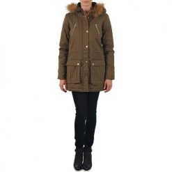 Vêtements Femme Parkas School Rag PARKLEY Kaki -Manteaux Soldes Magasin 214842 500 B