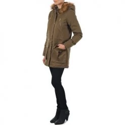 Vêtements Femme Parkas School Rag PARKLEY Kaki -Manteaux Soldes Magasin 214842 500 D