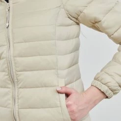 Vêtements Femme Doudounes Only ONLTAHOE Ecru -Manteaux Soldes Magasin 21518262 500 E