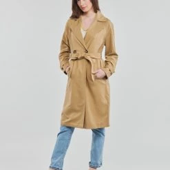 Vêtements Femme Trenchs Vero Moda VMLOU Cognac -Manteaux Soldes Magasin 21550306 500 C