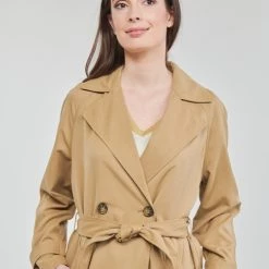 Vêtements Femme Trenchs Vero Moda VMLOU Cognac -Manteaux Soldes Magasin 21550306 500 E