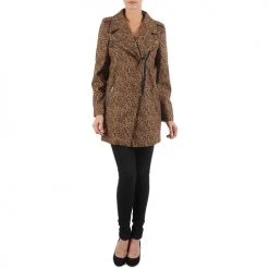 Vêtements Femme Manteaux Brigitte Bardot BB43110 Marron Leopard -Manteaux Soldes Magasin 216064 500 B