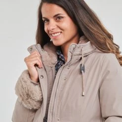 Vêtements Femme Doudounes Betty London MARCILIE Beige -Manteaux Soldes Magasin 22524290 500 E